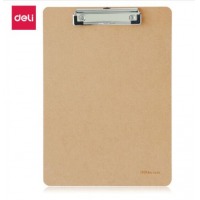 得力(deli)A4原木质感金属强力夹书写板夹文件夹