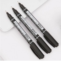 (deli)6824 黑色双头多用油性记号笔签字笔 勾线笔会议笔马克笔