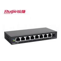（Ruijie）RG-ES108GD 铁壳非网管企业级交换器 分流器网线分线器 8口千兆交换机