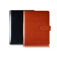 (deli)博文B5笔记本 活页笔记本 文具商务仿皮PU记事本 9孔夹皮面日记加厚本子 棕