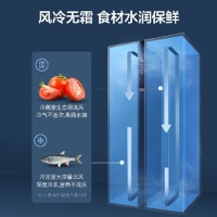美的(Midea)521升 对开门冰箱 风冷无霜 纤薄机身 双开门电冰箱 双门 节能静音 阳光米 BCD-521WKM(E)