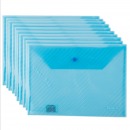 广博A6320KA 透明文件袋按扣档案袋资料袋20只装A4 蓝色
