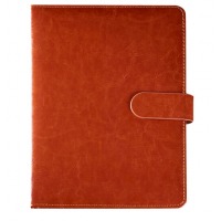 (deli)7811 笔记本 博文7811 暗吸扣活页本 商务办公记事本 可替换内芯 棕色