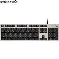 罗技（G）G413机械键盘 K845升级版 有线机械键盘 游戏机械键盘 全尺寸背光 铝合金机身 银色