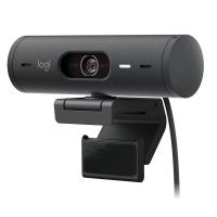 罗技（Logitech） BRIO 500高清网络会议摄像头自动光线校正自动取景真实自然降噪麦克风 黑色