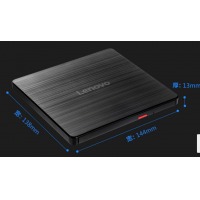 联想（Lenovo）GP70N 刻录机 刻录光驱 8倍速 USB2.0 外置光驱 外置DVD刻录机 移动光驱 黑色 1个