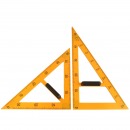 【六鑫】教学用大号磁性三角板磁吸式三角尺子 教师用大多功能圆规大号绘图工具量角器 作图套装套尺 磁性三角板一对