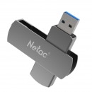 朗科(Netac)U681-16GB旋转金属优盘 USB3.0高速车载U盘加密闪存盘U盘 铁灰色