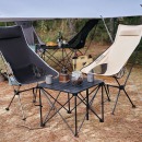 伯希和户外折叠椅露营便携月亮椅钓鱼躺椅铝合金沙滩凳子16105709卡其色