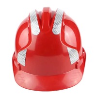 汉盾（HANDUN）HD-HT04 三筋ABS透气安全帽 带反光条多功能安全帽 红色