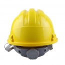 汉盾 HD-HT35 三筋HDPE透气安全帽（带透气孔，无反光条，新旋钮帽衬，Y型下颚带） 黄色