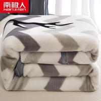 南极人毛毯冬天加厚拉舍尔毛毯 双层保暖毯子空调毯沙发盖毯 鹿角 180*220cm