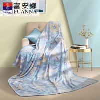 富安娜家纺法兰绒毯 毛毯保暖盖毯午睡空调毯薄毯休闲毯单双人 朝歌150*200cm