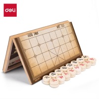 得力（deli）中国象棋套装折叠防水棋盘原木色3.8 大号 6734