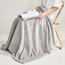 罗莱家纺 A类法兰绒毯子纯色午睡空调毯盖毯 灰色150*200cm