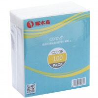 啄木鸟 单色白 CD/DVD光盘收纳袋 （直径12CM/5寸）双面装PP光盘袋 加厚 100片/包